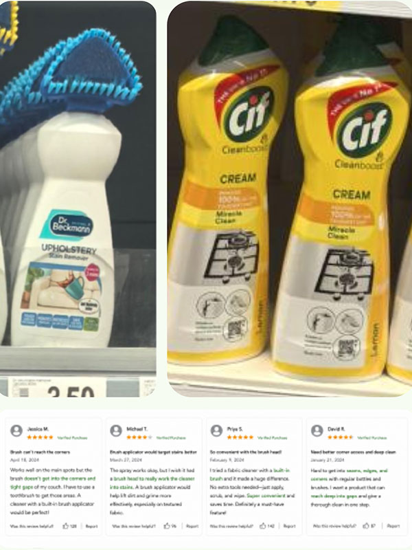 Quitamanchas para tapicería de 400 ml con aplicador de cepillo — Señal de mercado