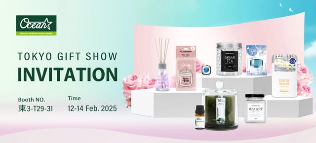 Tokyo International Gift Show Primavera 2025 — banner del stand Ocean Star Este 3, T29-31.