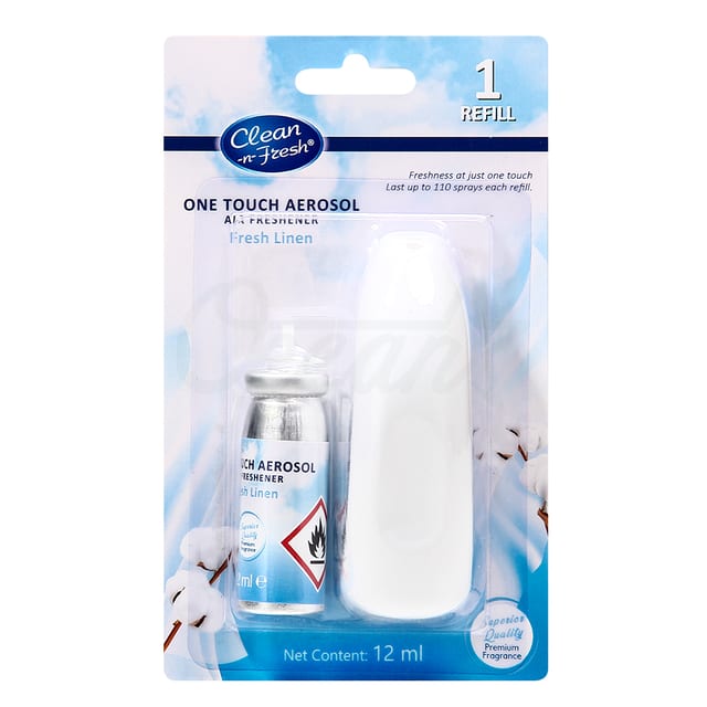 One Touch Mini Aerosol Air Freshener Fresh Linen 1refill