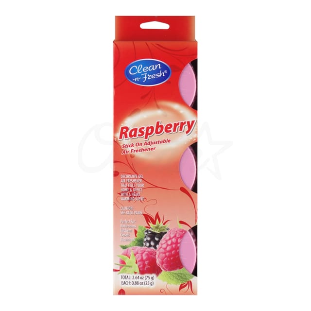Adjustable Gel Air Freshener Raspberry 3pack