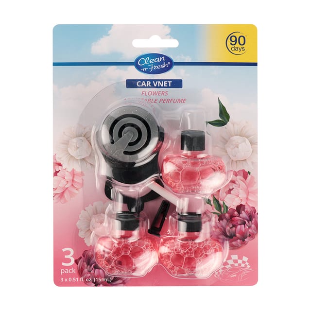 Adjustable Car Vent Freshener Flowers 3pack
