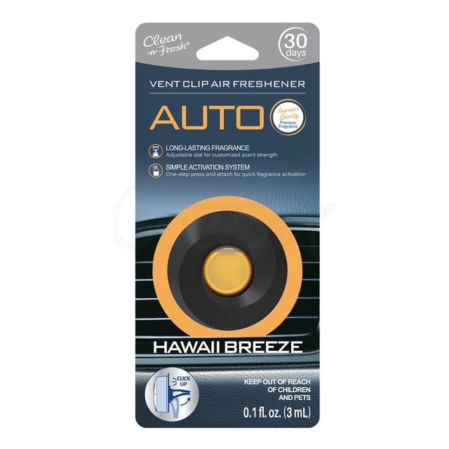 Osp250860 Auto Vent Clip Air Freshener Hawaii Breeze 1Pack