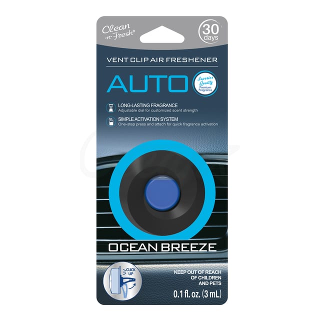 Osp250860 Auto Vent Clip Air Freshener Ocean Breeze 1Pack