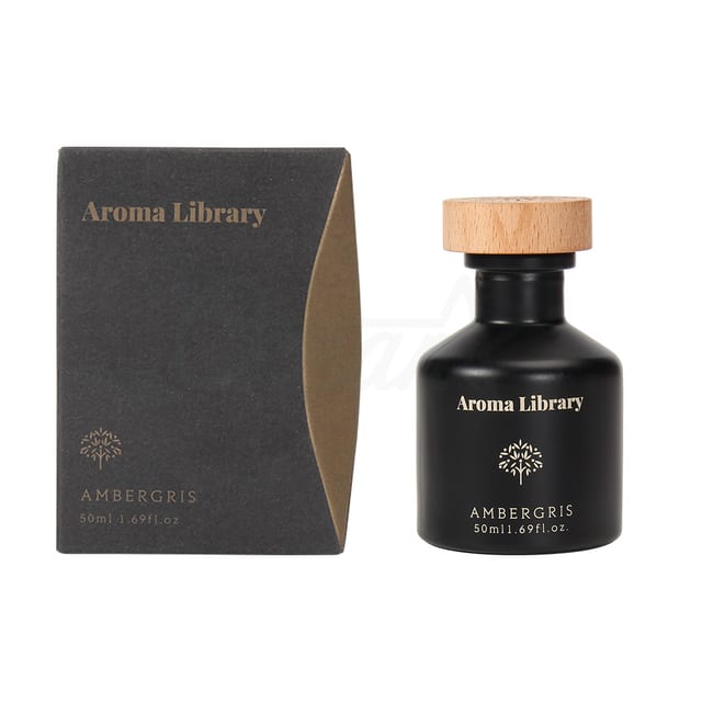 Black Bottle With Carved Wooden Lid Aroma 50ml