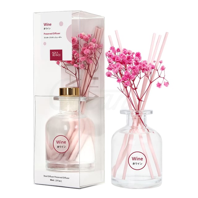 Osl22033 Wine Preserved Aroma Diffuser Set With Babys Breath 90ml