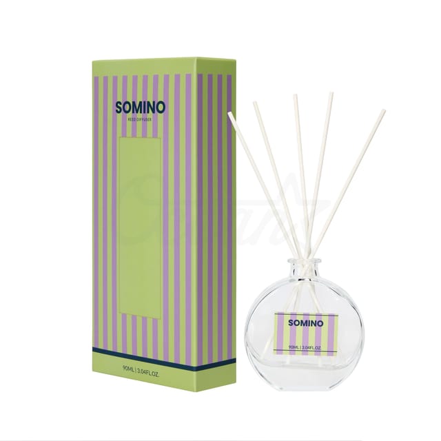Osp250816 Flat Clear Bottle With Soft Stopper Reed Diffuser Gray 90ml