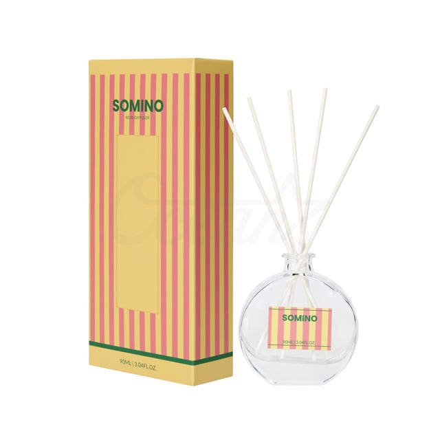 Osp250816 Flat Clear Bottle With Soft Stopper Reed Diffuser Orange 90ml