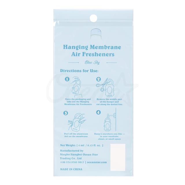 Osf18021 Hanging Membrane Air Fresheners Blue Sky Back