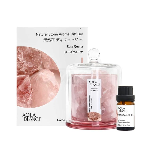 Osl23102 Natural Stone Aroma Diffuser Golden Osmanthus Rose Quartz