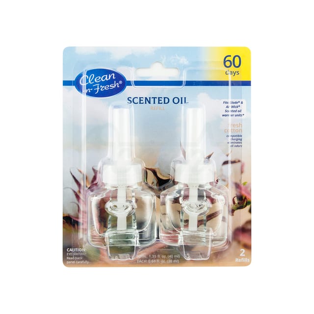 Scented Oil Universal Refill Glass Fresh Cotton 2pack