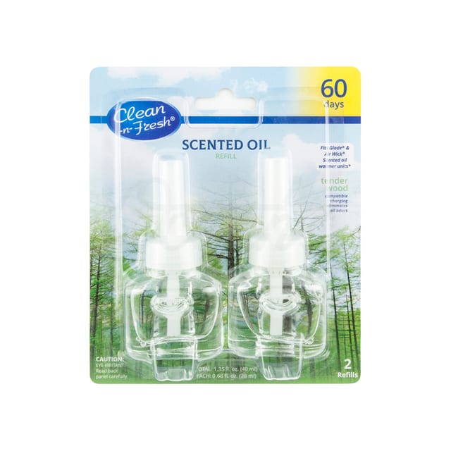 Scented Oil Universal Refill Glass Tender Wood 2pack