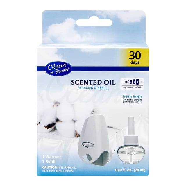 Scented Oil Warmer Refill Box Pack Fresh Linen 1warmer 1refill