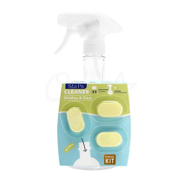 Os E2304002 Window  Glass Cleaner Start Set Blister Pack 1trigger Spray 8g 3tablets Front