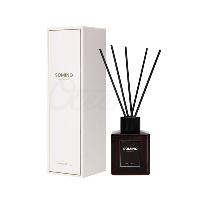Osp250809 Square Brown Bottle With Black Cap Reed Diffuser 100ml