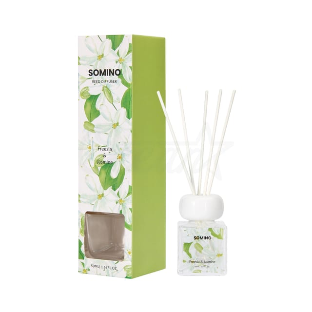 Osp250812 Square Clear Bottle With White Cap Reed Diffuser 50ml
