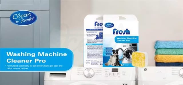 Six 15g enzymatic washing machine cleaner sachets — break down pet hair, detergent buildup, and odor-causing residues deep inside the machine.