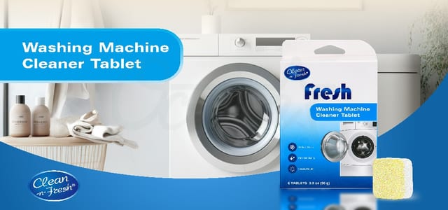 Six 15g washing machine cleaning tablets eliminate dirt, mold, and odors — keeps your washer running smoothly and laundry smelling fresh.