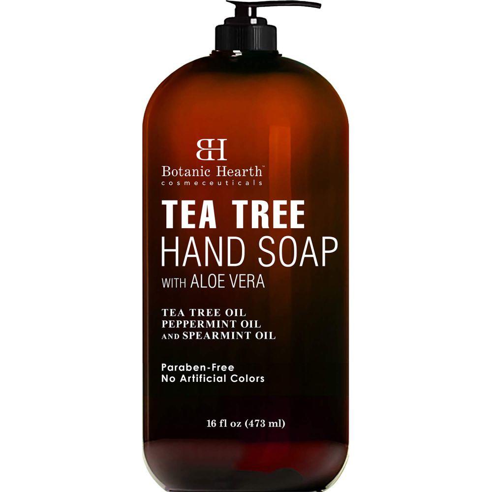 Botanic Hearth Tea Tree Liquid Hand Soap Sulfate Free Formula Multi Purpose Hand Wash with Aloe Vera and Therapeutic Grade Tea Tree Oil Pump Dispenser 16 fl oz