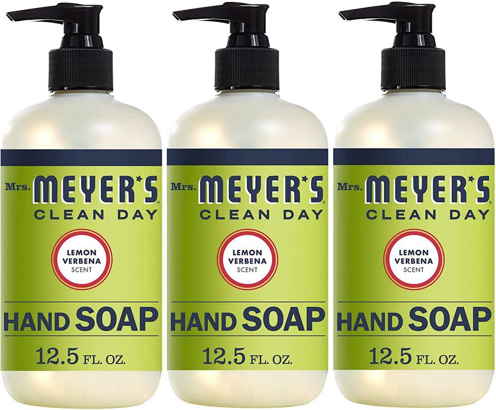 Mrs. Meyers Clean Day Liquid Hand Soap Lemon Verbena Scent 12.5 Fl Oz Pack of 3