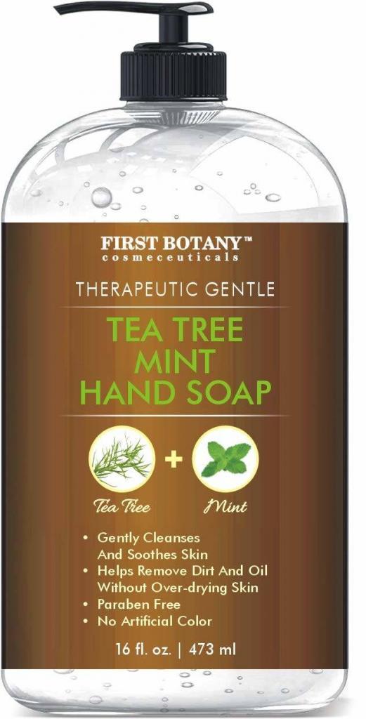 Tea Tree Mint Hand Soap Liquid Hand Soap with Peppermint Jojoba and Coconut Oil Multipurpose Liquid Soap in Pump Dispenser Natural Bathroom Soap Liquid hand wash 16 fl oz 521x1024 1