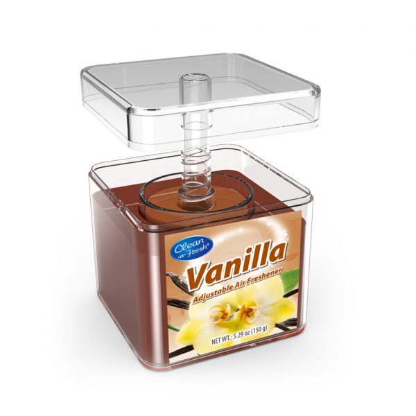 150g Square Adjustable Gel Air Freshener, Vanilla, 5.29 Oz.