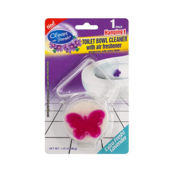 toilet bowl cleaner with buttererfly-shaped air freshener