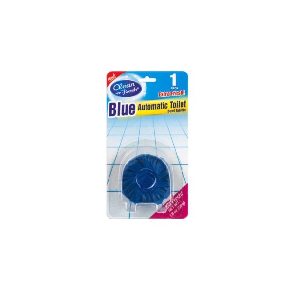 Blue automatic toilet bowl cleaner tablets