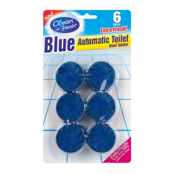 6pk Blue automatic toilet bowl cleaner tablets