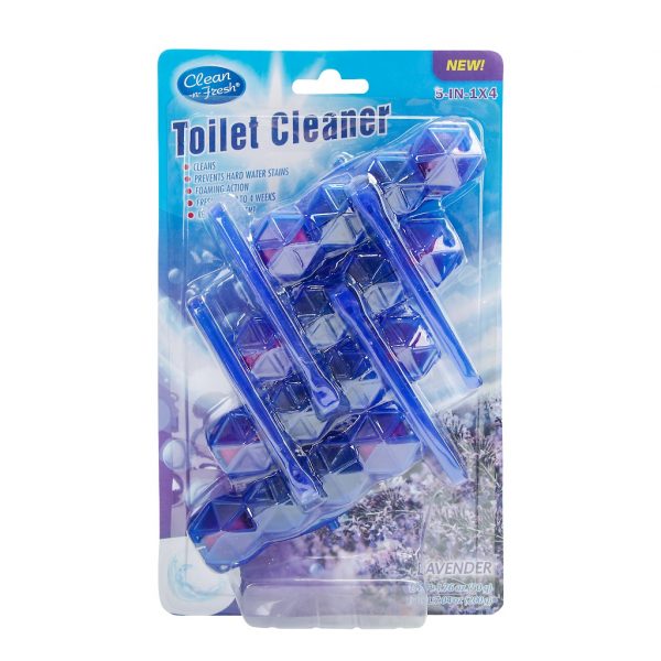 Blue active automatic toilet bowl cleaner rim block