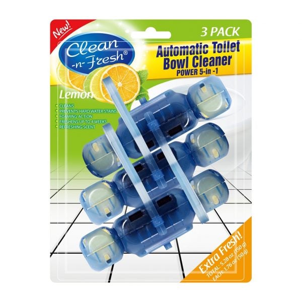 Blue active automatic toilet bowl cleaner rim block