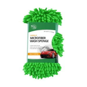 13 X 15 cm Green CHENILLE Microfiber Car Wash Pad, Premium Scratch-Free