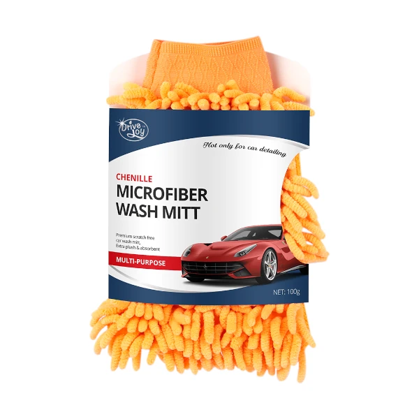 Auto Detailing Supplies Wholesale 20 20X16 cm Orange CHENILLE Microfiber Car Wash Mitt
