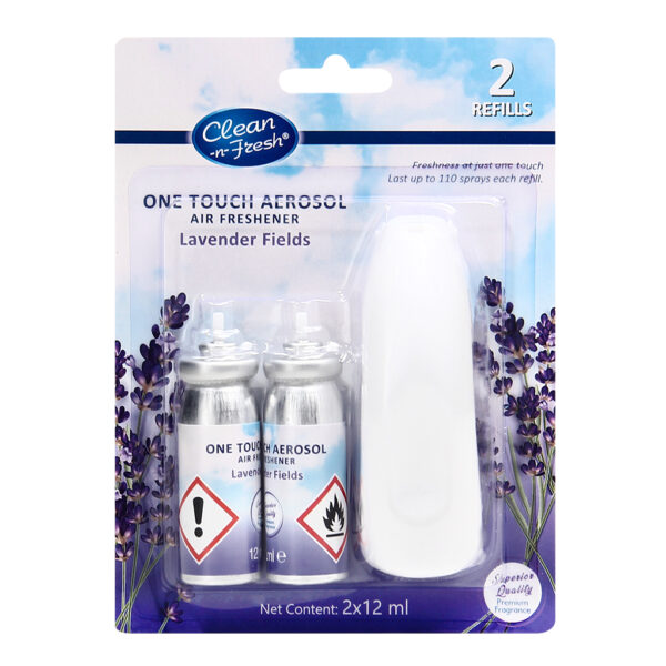 One Touch Mini Aerosol Air Freshener Lavender Fields 2 Refills