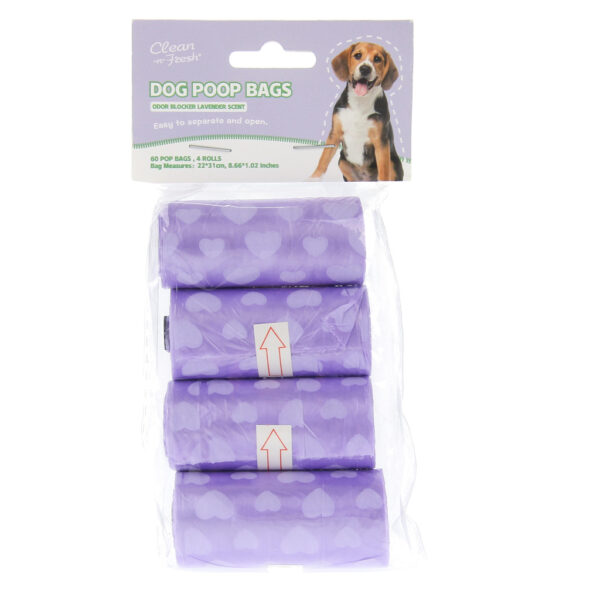 Poop Bags Purple 4 Rolls