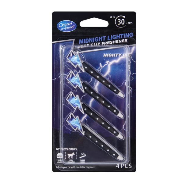 Bolt Car Vent Clip Perfume Nighty Ice 4pack